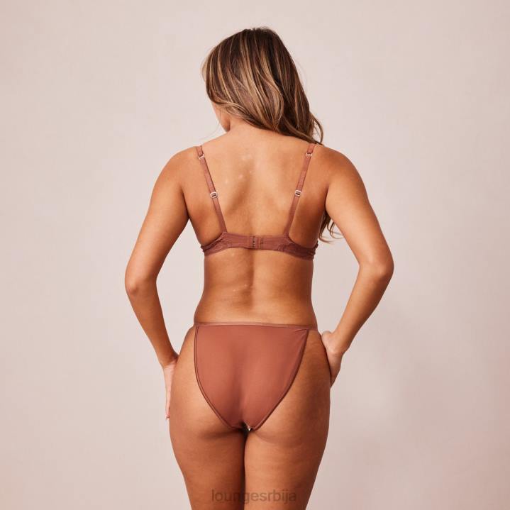 грудњак са меким сатенским мајицама и танге/гаћице Жене Lounge Доњи веш JPFL141 моцха