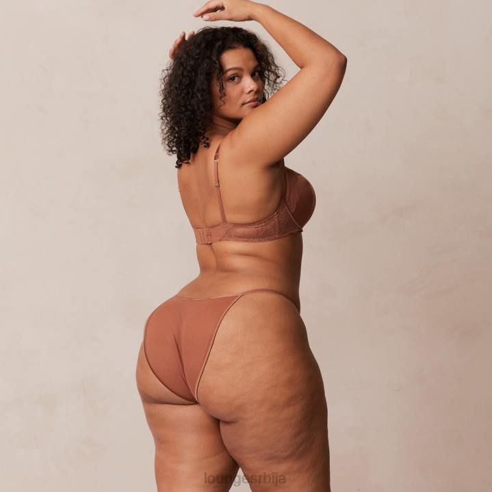 грудњак са меким сатенским мајицама и танге/гаћице Жене Lounge Доњи веш JPFL141 моцха