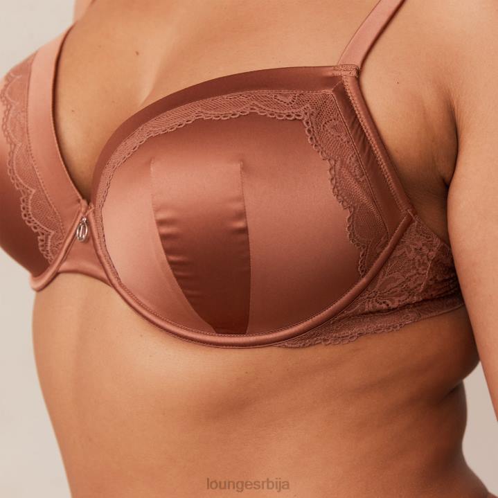грудњак са меким сатенским мајицама и танге/гаћице Жене Lounge Доњи веш JPFL141 моцха