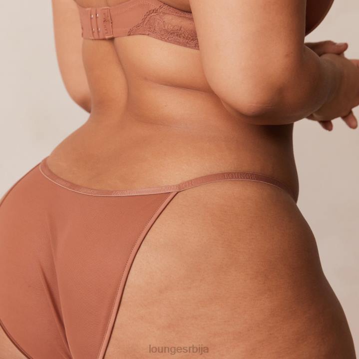грудњак са меким сатенским мајицама и танге/гаћице Жене Lounge Доњи веш JPFL141 моцха