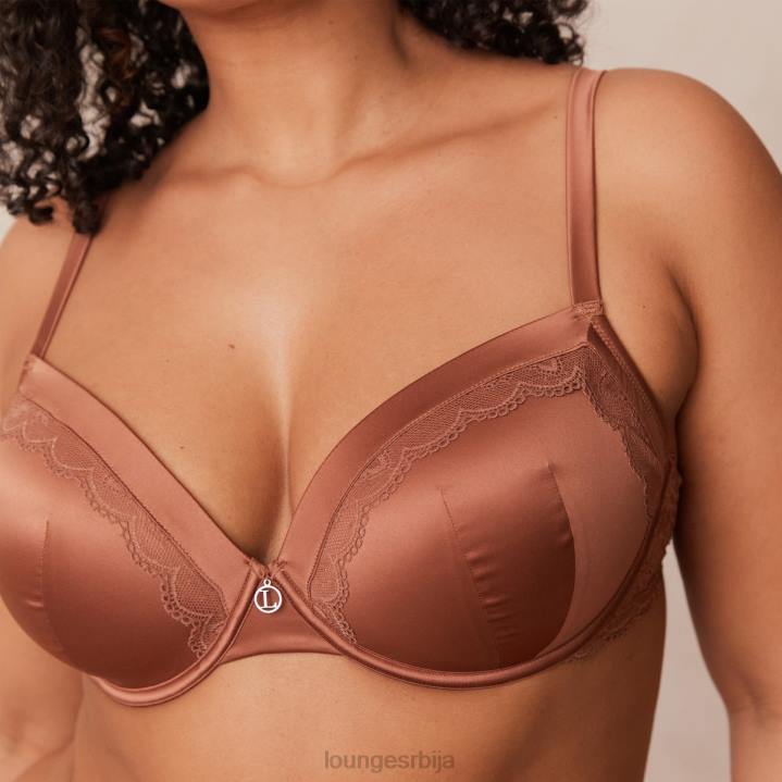 грудњак са меким сатенским мајицама и танге/гаћице Жене Lounge Доњи веш JPFL141 моцха