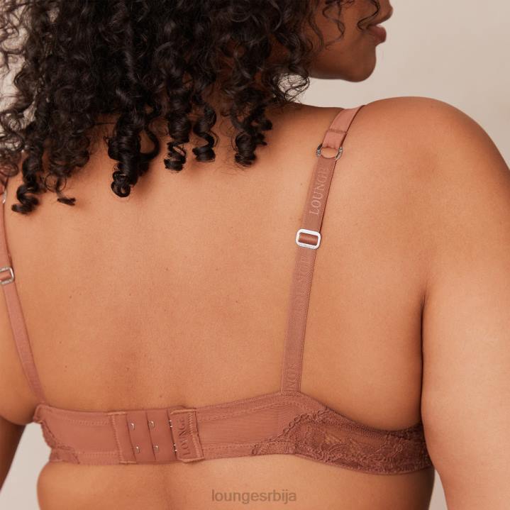 грудњак са меким сатенским мајицама и танге/гаћице Жене Lounge Доњи веш JPFL141 моцха