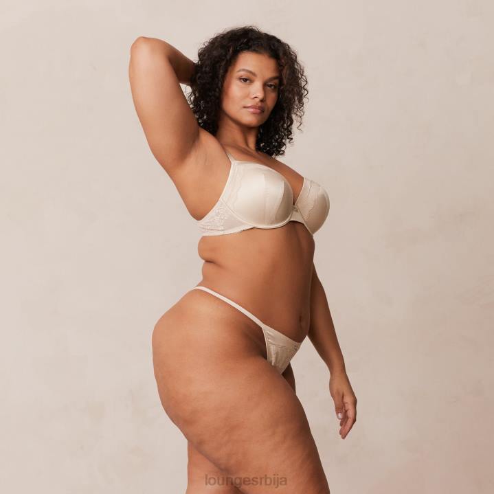 грудњак са меким сатенским мајицама и танге/гаћице Жене Lounge Доњи веш JPFL143 латте