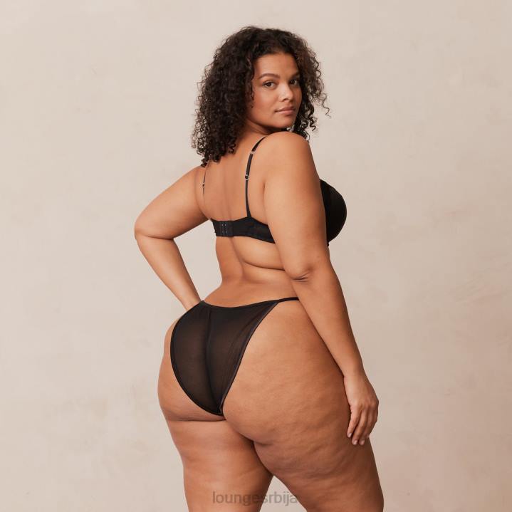 грудњак са меким сатенским мајицама и танге/гаћице Жене Lounge Доњи веш JPFL145 црн
