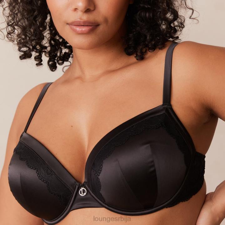 грудњак са меким сатенским мајицама и танге/гаћице Жене Lounge Доњи веш JPFL145 црн