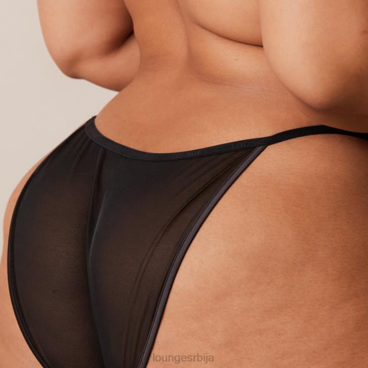грудњак са меким сатенским мајицама и танге/гаћице Жене Lounge Доњи веш JPFL145 црн