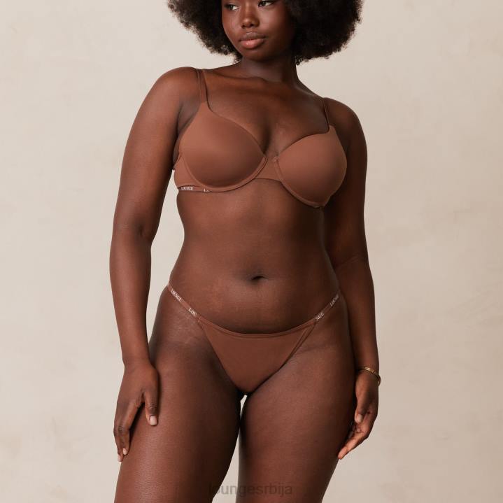 глатки класични грудњак са мајицама и танги/гаћице сет Жене Lounge Доњи веш JPFL146 кестен