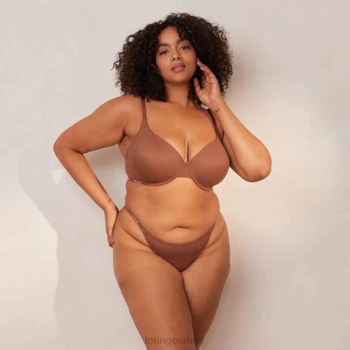 глатки класични грудњак са мајицама и танги/гаћице сет Жене Lounge Доњи веш JPFL146 кестен