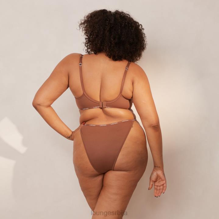 глатки класични грудњак са мајицама и танги/гаћице сет Жене Lounge Доњи веш JPFL146 кестен