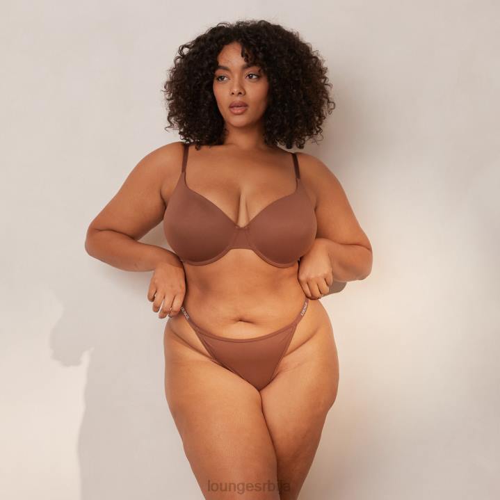 глатки класични грудњак са мајицама и танги/гаћице сет Жене Lounge Доњи веш JPFL146 кестен