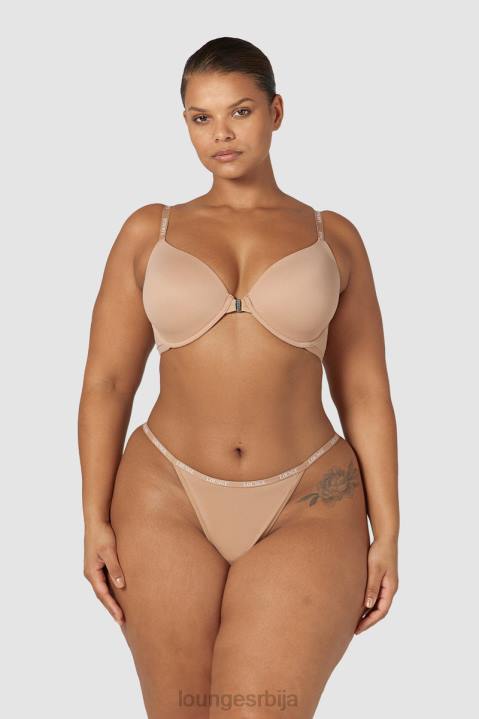 Комплет мајица са глатким предњим закопчавањем и танги/гаћица Жене Lounge Доњи веш JPFL148 душо