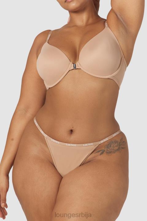 Комплет мајица са глатким предњим закопчавањем и танги/гаћица Жене Lounge Доњи веш JPFL148 душо
