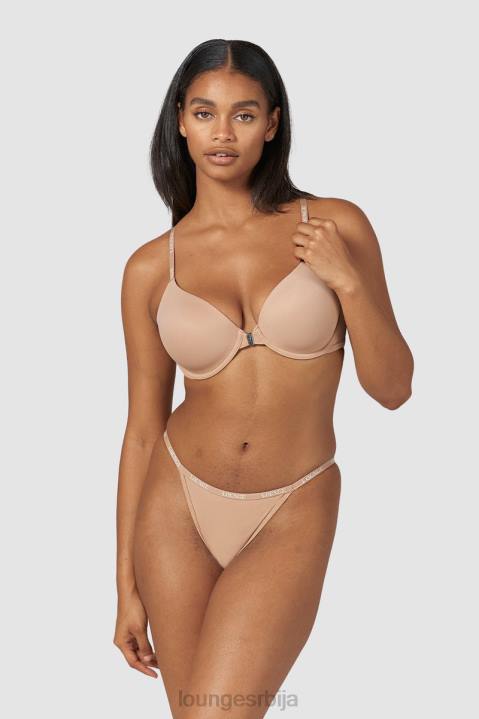 Комплет мајица са глатким предњим закопчавањем и танги/гаћица Жене Lounge Доњи веш JPFL148 душо