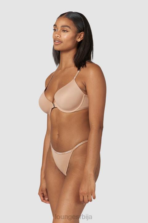 Комплет мајица са глатким предњим закопчавањем и танги/гаћица Жене Lounge Доњи веш JPFL148 душо