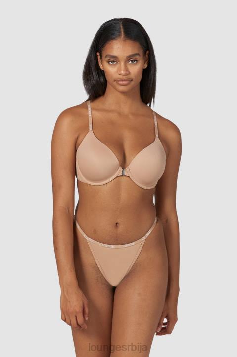 Комплет мајица са глатким предњим закопчавањем и танги/гаћица Жене Lounge Доњи веш JPFL148 душо
