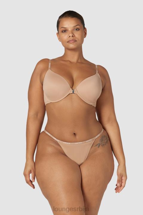 Комплет мајица са глатким предњим закопчавањем и танги/гаћица Жене Lounge Доњи веш JPFL148 душо