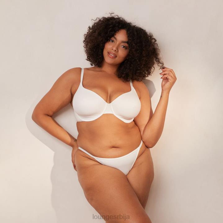 глатки класични грудњак са мајицама и танги/гаћице сет Жене Lounge Доњи веш JPFL150 бео