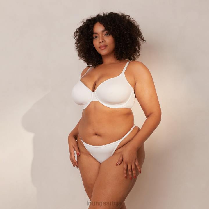 глатки класични грудњак са мајицама и танги/гаћице сет Жене Lounge Доњи веш JPFL150 бео