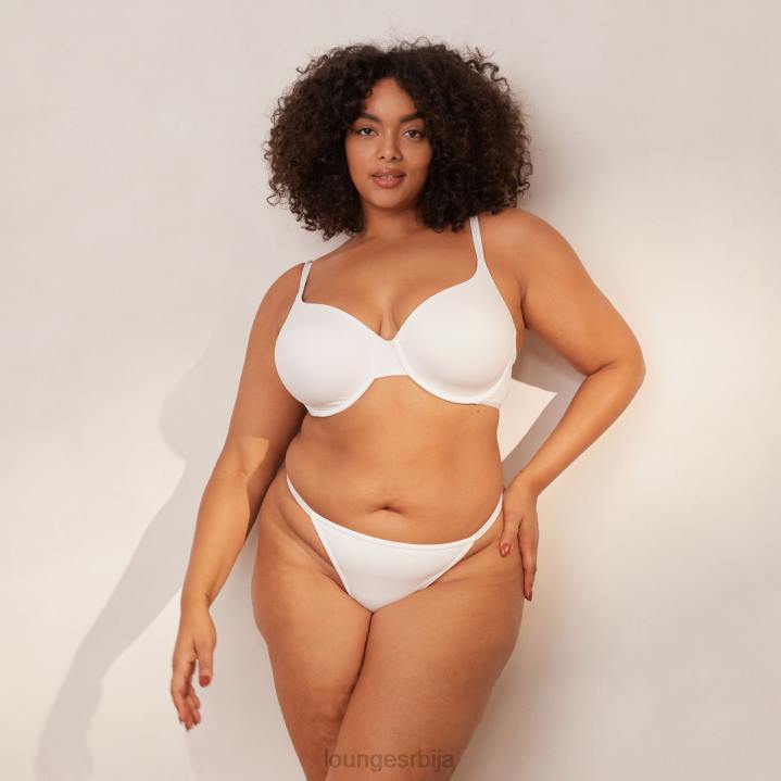 глатки класични грудњак са мајицама и танги/гаћице сет Жене Lounge Доњи веш JPFL150 бео