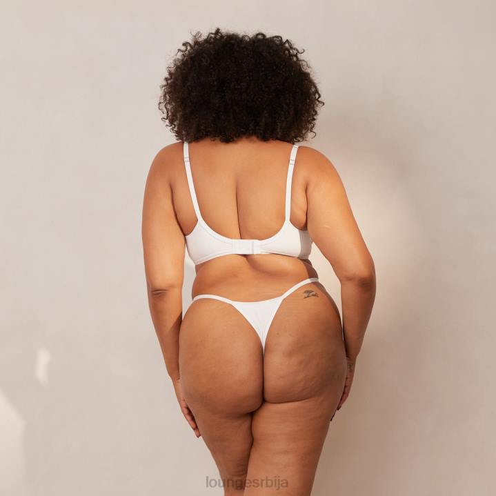глатки класични грудњак са мајицама и танги/гаћице сет Жене Lounge Доњи веш JPFL150 бео