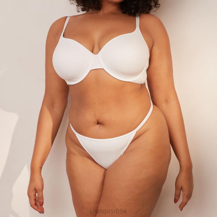 глатки класични грудњак са мајицама и танги/гаћице сет Жене Lounge Доњи веш JPFL150 бео