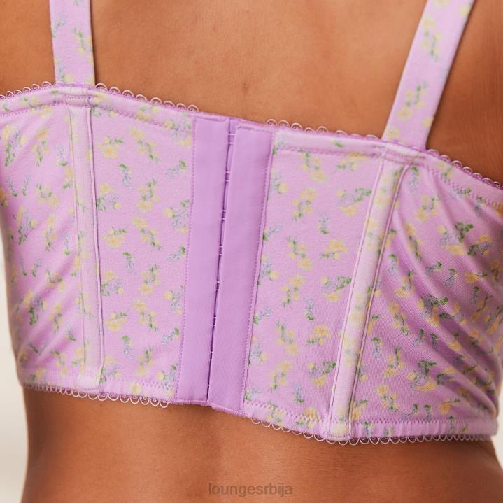 слатки парангал грудњак и г-стринг сет Жене Lounge Доњи веш JPFL152 лила флорал