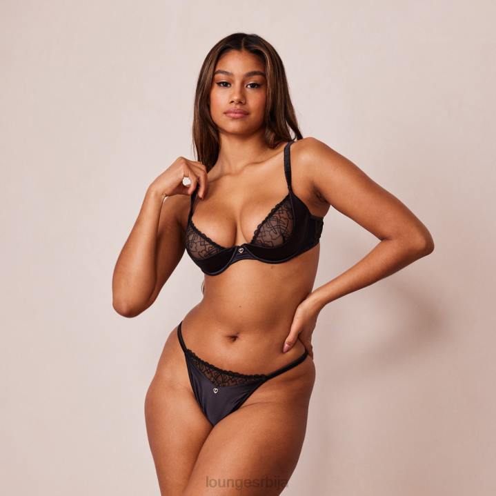 Адмире балконски грудњак и сет са г-стринговима Жене Lounge Доњи веш JPFL153 црн