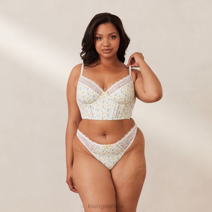 слатки парангал грудњак и танги сет Жене Lounge Доњи веш JPFL158 бели цветни