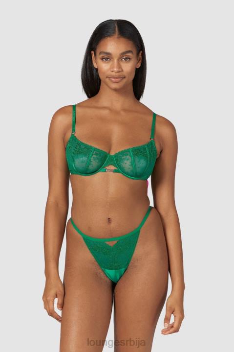 Флирт балкон грудњак и г-стринг/гаћице сет Жене Lounge Доњи веш JPFL160 смарагд