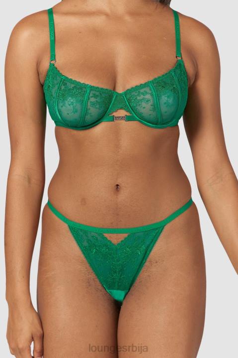 Флирт балкон грудњак и г-стринг/гаћице сет Жене Lounge Доњи веш JPFL160 смарагд