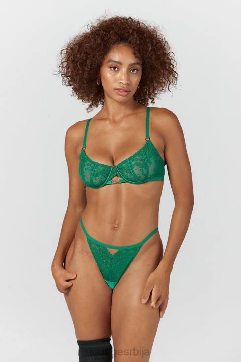 Флирт балкон грудњак и г-стринг/гаћице сет Жене Lounge Доњи веш JPFL160 смарагд