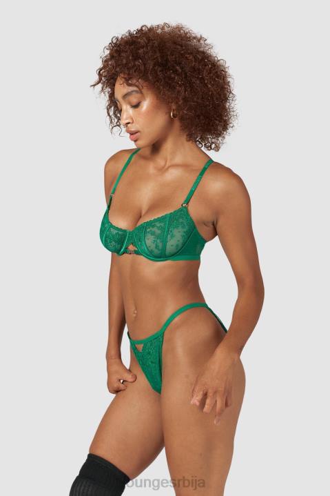 Флирт балкон грудњак и г-стринг/гаћице сет Жене Lounge Доњи веш JPFL160 смарагд