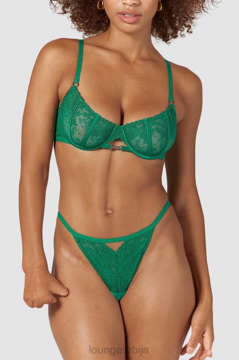 Флирт балкон грудњак и г-стринг/гаћице сет Жене Lounge Доњи веш JPFL160 смарагд