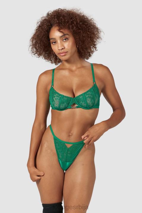Флирт балкон грудњак и г-стринг/гаћице сет Жене Lounge Доњи веш JPFL160 смарагд