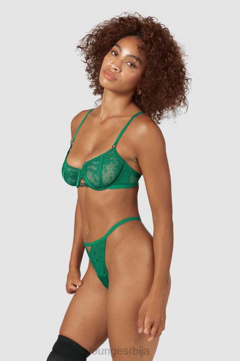 Флирт балкон грудњак и г-стринг/гаћице сет Жене Lounge Доњи веш JPFL160 смарагд