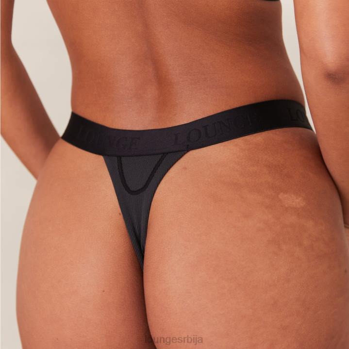 ребрасти комплет свесног грудњака и тангица/гаћица Жене Lounge Доњи веш JPFL165 црн