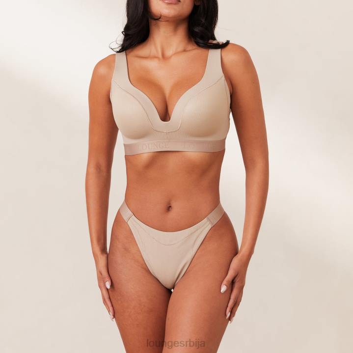 ребрасти комплет свесног грудњака и тангица/гаћица Жене Lounge Доњи веш JPFL168 минк