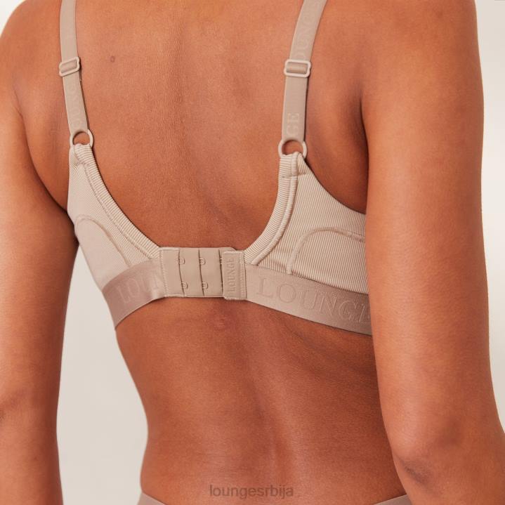 ребрасти комплет свесног грудњака и тангица/гаћица Жене Lounge Доњи веш JPFL168 минк