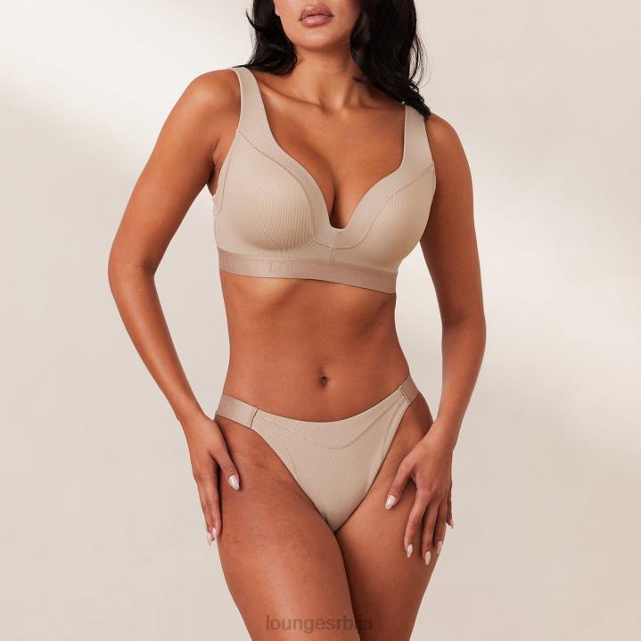 ребрасти комплет свесног грудњака и тангица/гаћица Жене Lounge Доњи веш JPFL168 минк