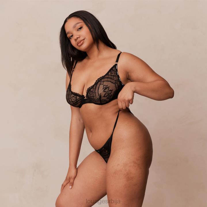 шармирани балконски грудњак и танге/гаћице Жене Lounge Доњи веш JPFL16 црн