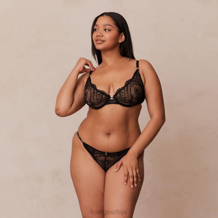 шармирани балконски грудњак и танге/гаћице Жене Lounge Доњи веш JPFL16 црн