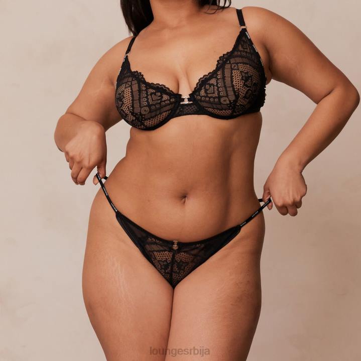 шармирани балконски грудњак и танге/гаћице Жене Lounge Доњи веш JPFL16 црн