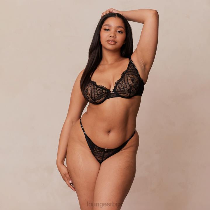 шармирани балконски грудњак и танге/гаћице Жене Lounge Доњи веш JPFL16 црн