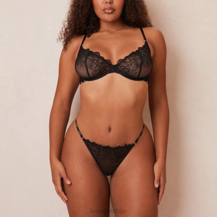 илустрација комплет балконских грудњака и тангица/гаћица Жене Lounge Доњи веш JPFL17 црн