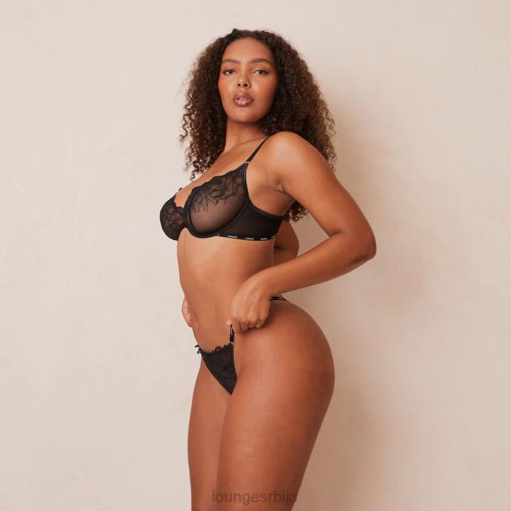 илустрација комплет балконских грудњака и тангица/гаћица Жене Lounge Доњи веш JPFL17 црн