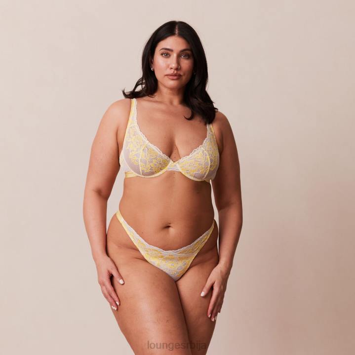 луксузни балконски грудњак и танге/гаћице сет Жене Lounge Доњи веш JPFL21 лимун