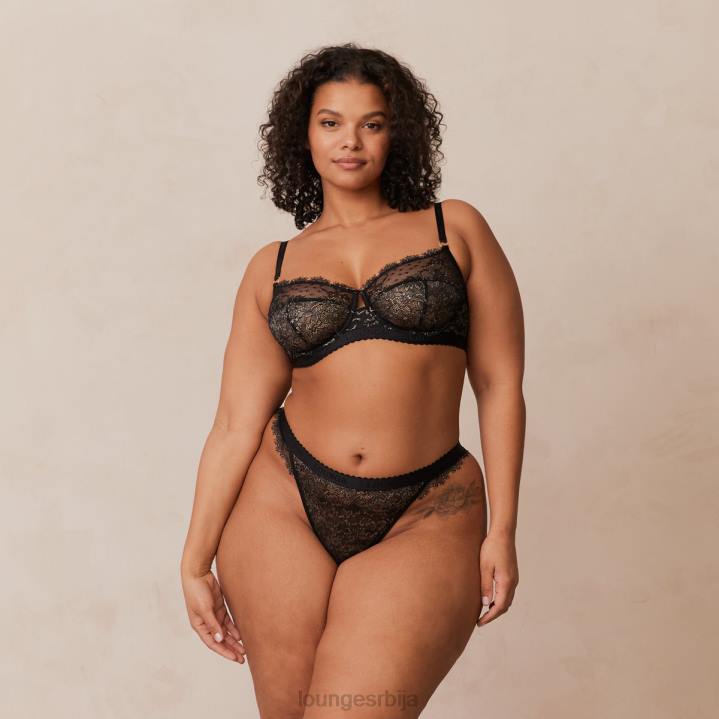 сет балконских грудњака и тангица/гаћица Жене Lounge Доњи веш JPFL22 црн