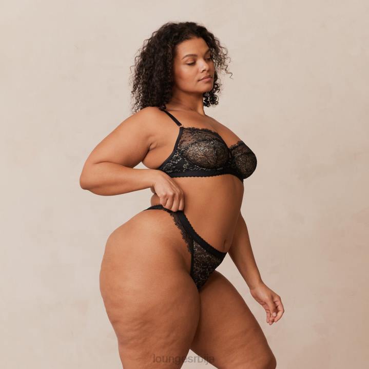сет балконских грудњака и тангица/гаћица Жене Lounge Доњи веш JPFL22 црн