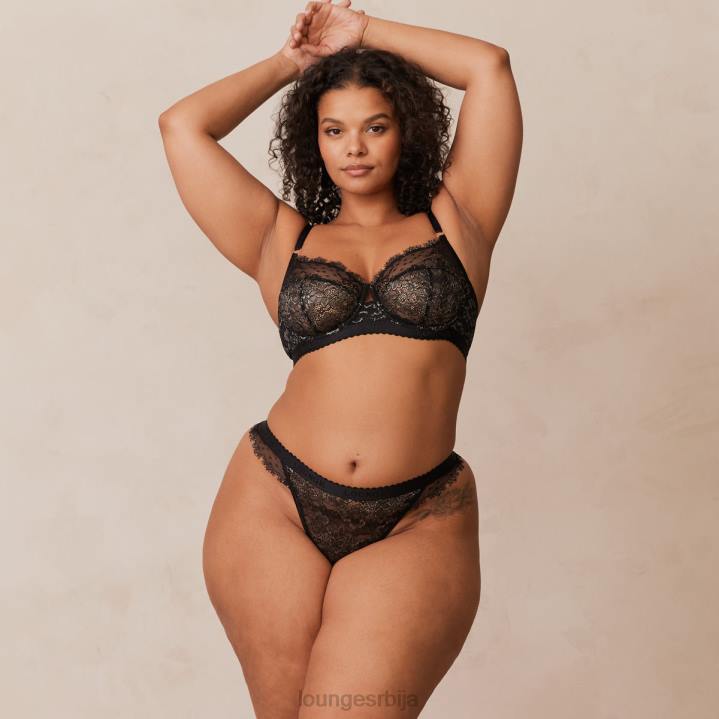 сет балконских грудњака и тангица/гаћица Жене Lounge Доњи веш JPFL22 црн