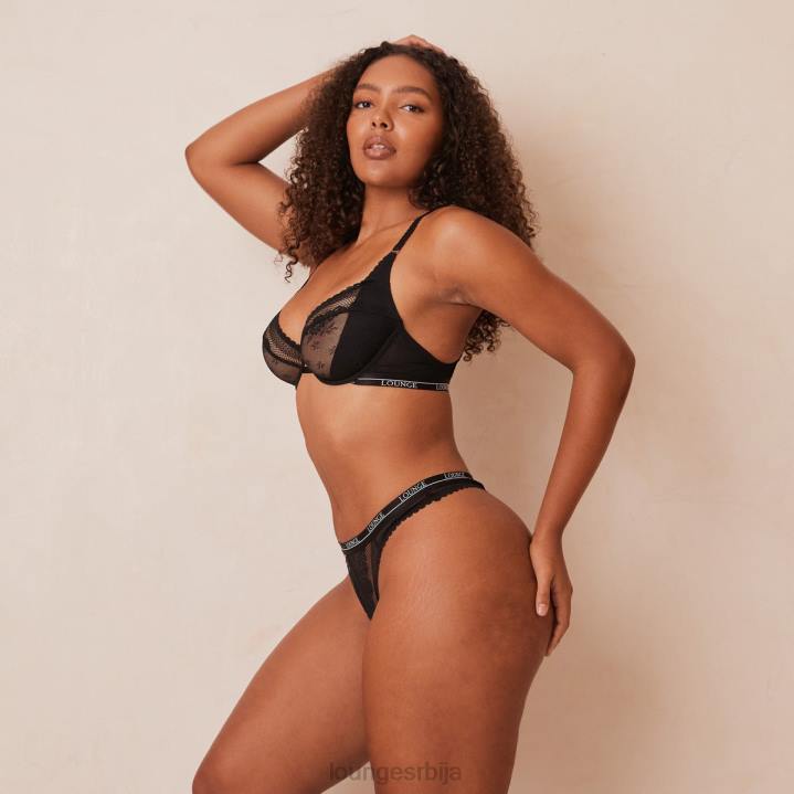 либерти балконски грудњак и танге/гаћице сет Жене Lounge Доњи веш JPFL24 црн